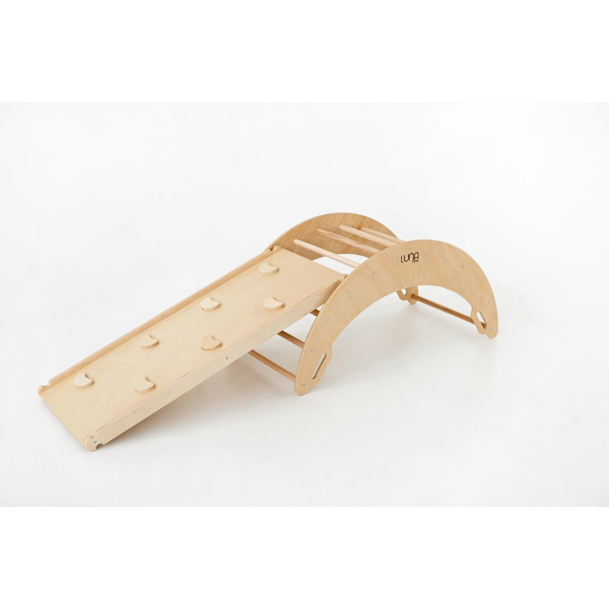 Luna Toys Naturel Houten Klimrek Met Glijbaan LU-36950 6 Luna Toys Naturel Houten Klimrek Met Glijbaan LU-36950 - Afbeelding 4