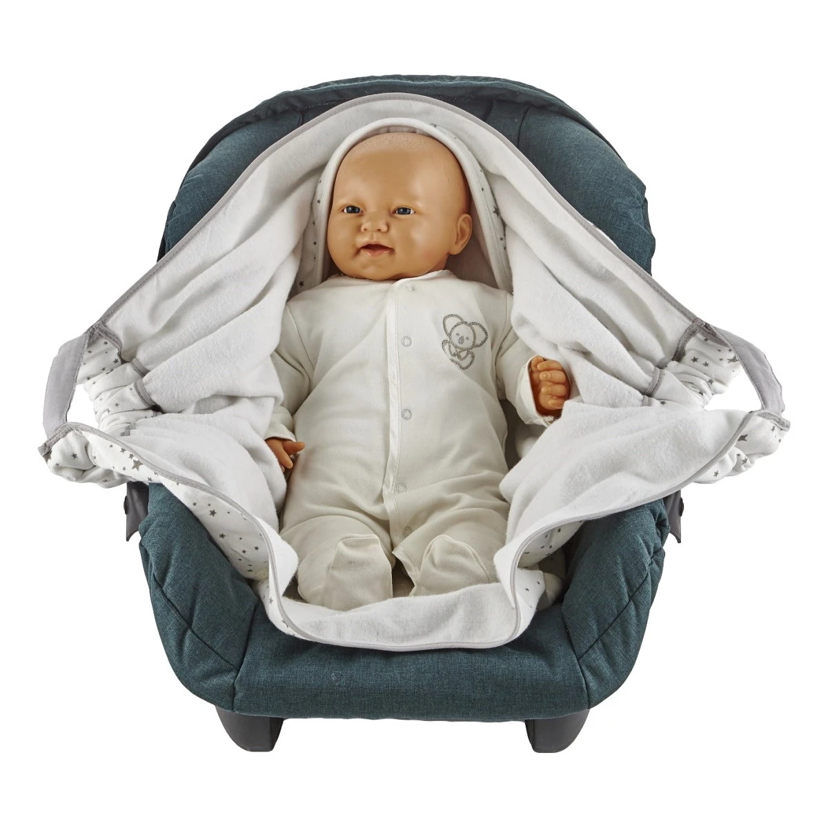 Babyjem Wit/Grijs Wikkeldeken 1116431 8 Babyjem Wit/Grijs Wikkeldeken 1116431 - Afbeelding 6