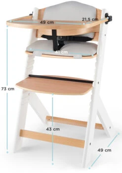 Kinderkraft Enock Wit/Naturel Houten Kinderstoel Met Zitverkleiner KHENOC0PWHT0000 -Baby Producten Winkel Kinderkraft Enock White Kinderstoel met Zitverkleiner KHENOC0PWHT0000 7