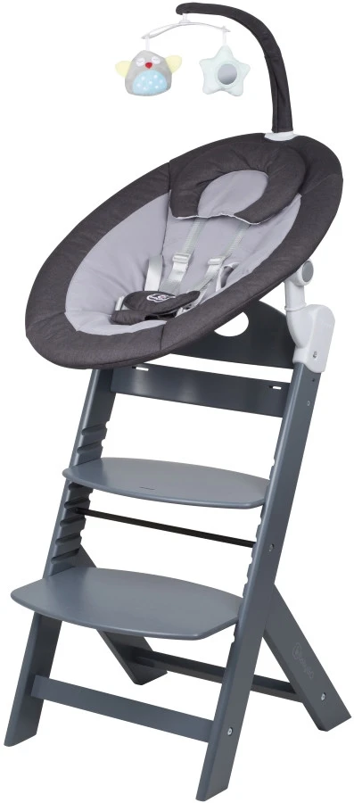 Babygo Homey Set Black/Grey Babyschommel En Kinderstoel 19012 4 Babygo Homey Set Black/Grey Babyschommel En Kinderstoel 19012 - Afbeelding 2