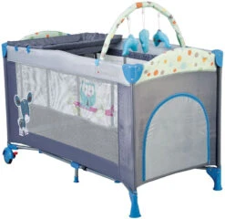 Babygo Sleepwell Blue Campingbed Met Bodemverhoger 4404 -Baby Producten Winkel babygo sleepwell blue campingbed met bodemverhoger 1