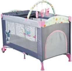 Babygo Sleepwell Pink Campingbed Met Bodemverhoger 4403 -Baby Producten Winkel babygo sleepwell pink campingbed met bodemverhoger 1