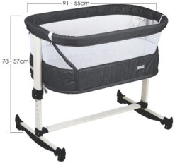 Babygo Vivaldi Dark Grey Wieg Aan Bed 4653 -Baby Producten Winkel babygo vivaldi dark grey wieg aan bed 4653 6