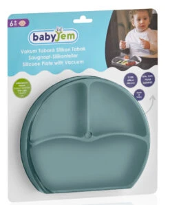 Babyjem Grijs Siliconen Bordje 715 -Baby Producten Winkel babyjem mint siliconen bordje 715 4 1