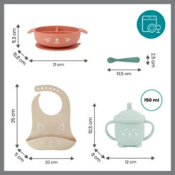 Babymoov Learn'Isy Vos Kinderservies Set Incl. Silicone Slab A005402 -Baby Producten Winkel babymoov learnisy vos kinderservies set incl. silicone slab a005402 5
