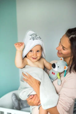 Baby Ono Bamboo Grijs Vosjes 76x76 Cm Badcape 345/03 -Baby Producten Winkel bamboo 2