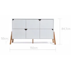 Bellamy Lotta Snow Babykamer: Ledikant/Juniorbed, Commode Met 6 Lades En 2-Deurskast -Baby Producten Winkel bellamy lotta snow commode met 6 lades lobiko6s 3 2