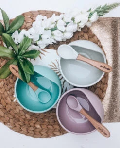 Bo Jungle B-Suction Bowl Roze Kommetje Met Lepel B500620 -Baby Producten Winkel bo jungle b suction bowl 12 2