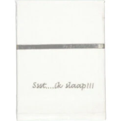 Briljant Ssst....ik Slaap!!! Grijs 75 X 100 Cm Wieglaken