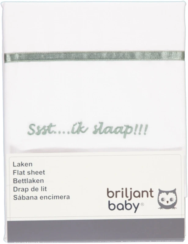 Briljant Ssst....ik Slaap!!! Stone Green 100x150 Cm Ledikantlaken 60R 4 Briljant Ssst....ik Slaap!!! Stone Green 100x150 Cm Ledikantlaken 60R - Afbeelding 2