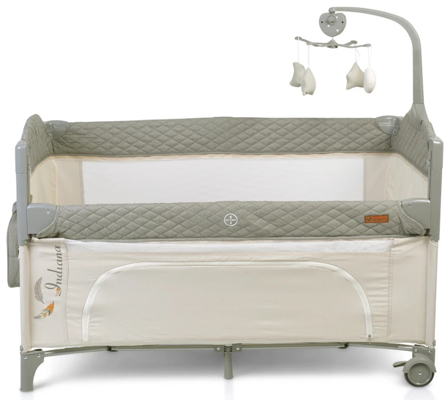 Cangaroo Indiana Grey Campingbed 4 Cangaroo Indiana Grey Campingbed - Afbeelding 2