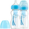 Dr. Brown's Dr Brown's Options+ Anti-colic 270 Ml Blauw 2-pack Brede Hals Fles WB92602-GBX + 2 Dr. Brown's Dr Brown's Options+ Anti-colic 270 Ml Blauw 2-pack Brede Hals Fles WB92602-GBX + -Baby Producten Winkel dr browns options anti colic 270 ml blauw 2 pack brede hals fles wb92602 gbx