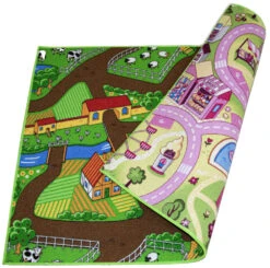 Kids Corner Farm Life/Sweet Town 95x113 Cm Omkeerbaar Vloerkleed En Speelmat -Baby Producten Winkel kids corner farm lifesweet town 95x113 cm omkeerbaar vloerkleed en speelmat 2