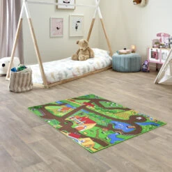 Kids Corner Farm Life/Sweet Town 95x113 Cm Omkeerbaar Vloerkleed En Speelmat -Baby Producten Winkel kids corner farm lifesweet town 95x113 cm omkeerbaar vloerkleed en speelmat 5