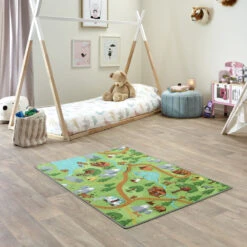 Kids Corner Hiking/Little Village 95x113 Cm Omkeerbaar Vloerkleed En Speelmat -Baby Producten Winkel kids corner hiking little village 95x113 cm omkeerbaar vloerkleed en speelmat 5
