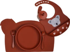 Tryco Dark Rust Siliconen Bord TR-392821 -Baby Producten Winkel koala dark rust silicone collection 01 4