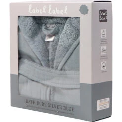 Label Label Silver Blue Badstof/Hydrofiel Badjas LLTT-934673 -Baby Producten Winkel lltt 934673 bath robe silver blue 07