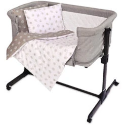 Lorelli Eva Abstract Leaves Grey/Beige 5-delige Set Voor Wieg En Ledikant 2080114-5001 -Baby Producten Winkel lorelli wieg en ledikant set 4