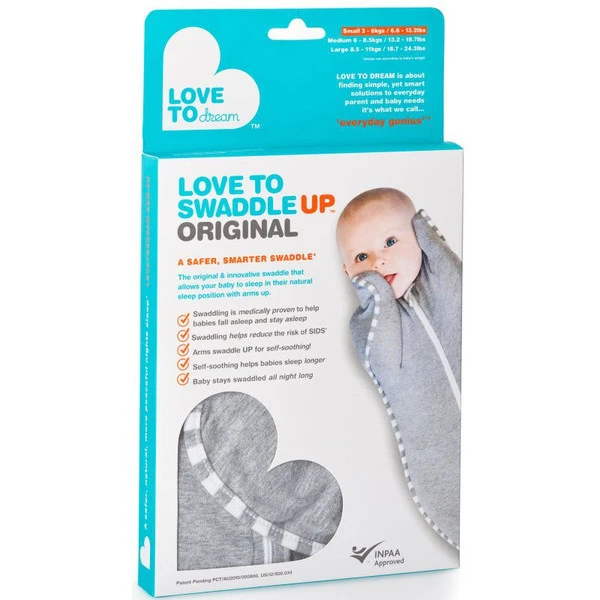 Love To Dream Swaddle Up 1.0 Grey Small 3-6 Kg Inbakerslaapzak L1001001GRS - Afbeelding 10