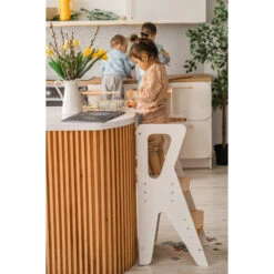 Luna Toys Wit Houten Leertoren Keukenhulp LU-00552 -Baby Producten Winkel luna toys wit houten leertoren keukenhulp 4