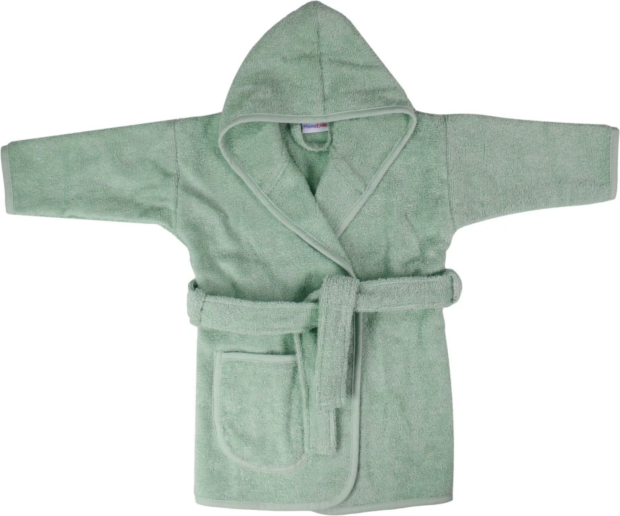 MamaLoes Badstof Stone Green 1-2jr Badjas ML5387 5 MamaLoes Badstof Stone Green 1-2jr Badjas ML5387 - Afbeelding 3