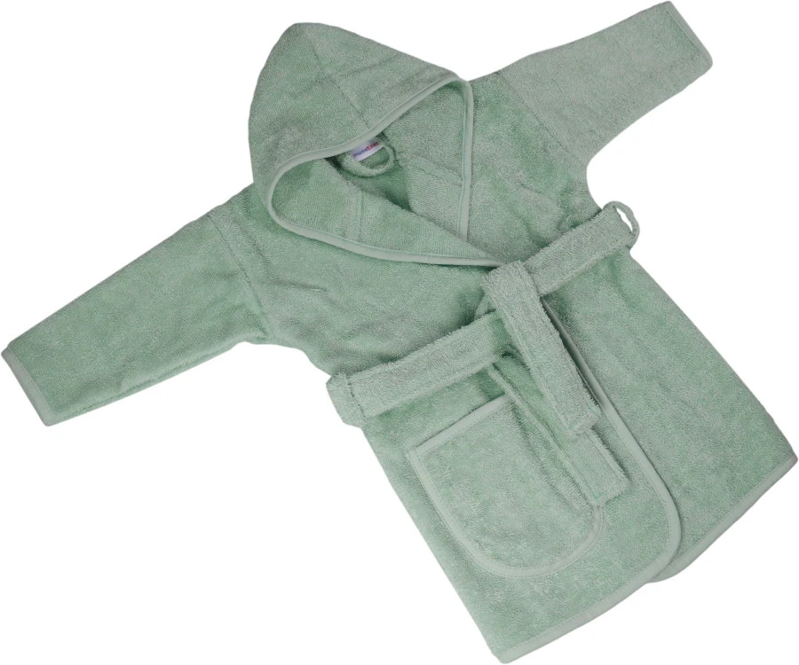MamaLoes Badstof Stone Green 1-2jr Badjas ML5387 4 MamaLoes Badstof Stone Green 1-2jr Badjas ML5387 - Afbeelding 2