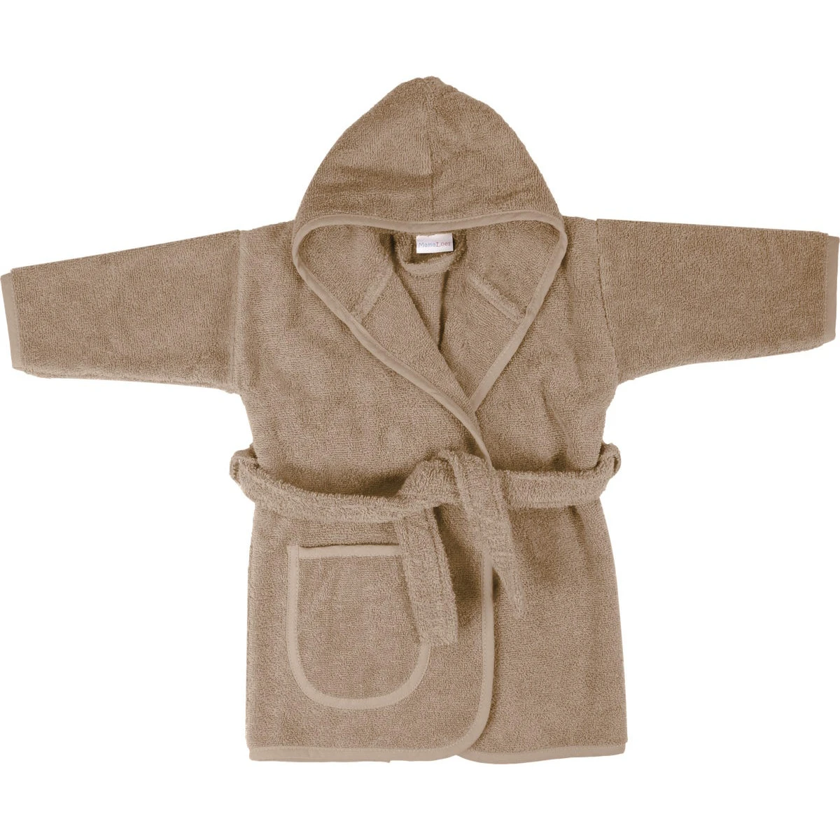 MamaLoes Badstof Zand 0-1jr Badjas ML010305 4 MamaLoes Badstof Zand 0-1jr Badjas ML010305 - Afbeelding 2