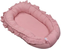 MamaLoes Soft Cotton Ruffle Licht Roze Babynest ML020113
