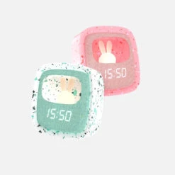 MOB Billy Terrazzo Mintgroen Klok En Nachtlampje BILLY-MTAE-01 -Baby Producten Winkel mob billy terrazzo klok en nachtlampje sfeer 1 1