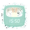 MOB Billy Terrazzo Mintgroen Klok En Nachtlampje BILLY-MTAE-01 -Baby Producten Winkel mob billy terrazzo mintgroen klok en nachtlampje billy mtae 01 1