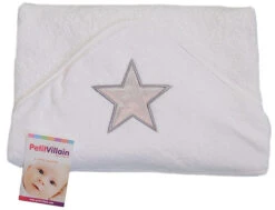 Petit Villain Ster Wit/Grijs Badcape