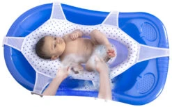 Sevibaby Dots Blauw Luxe Badhangmatje 689-7 -Baby Producten Winkel sevibaby dots blauw luxe badhangmatje 689 7 2