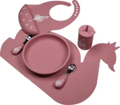 Tryco Dusty Rose Siliconen Bord TR-392818 -Baby Producten Winkel swan dusty rose silicone collection 02 3