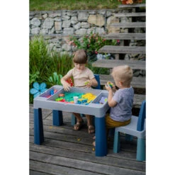 Tega Baby Teggi Turquoise/Navy/Grey Multifun 3-in-1 Tafel Met Twee Stoeltjes TI-011-173 -Baby Producten Winkel tega baby teggi greyold roseturquoise multifun 3 in 1 tafel 1