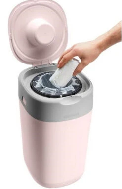 Tommee Tippee Twist & Click Gentle Pink Luieremmer 85100202 (eco) -Baby Producten Winkel tommee tippee twist click gentle pink luieremmer 85101301 3 1